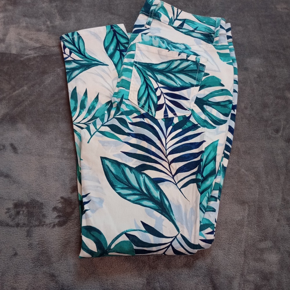 Tommy Bahama Skinny Ankle Pants Botanical Print Womens Sz 28 x‎ 27.5 Stretch